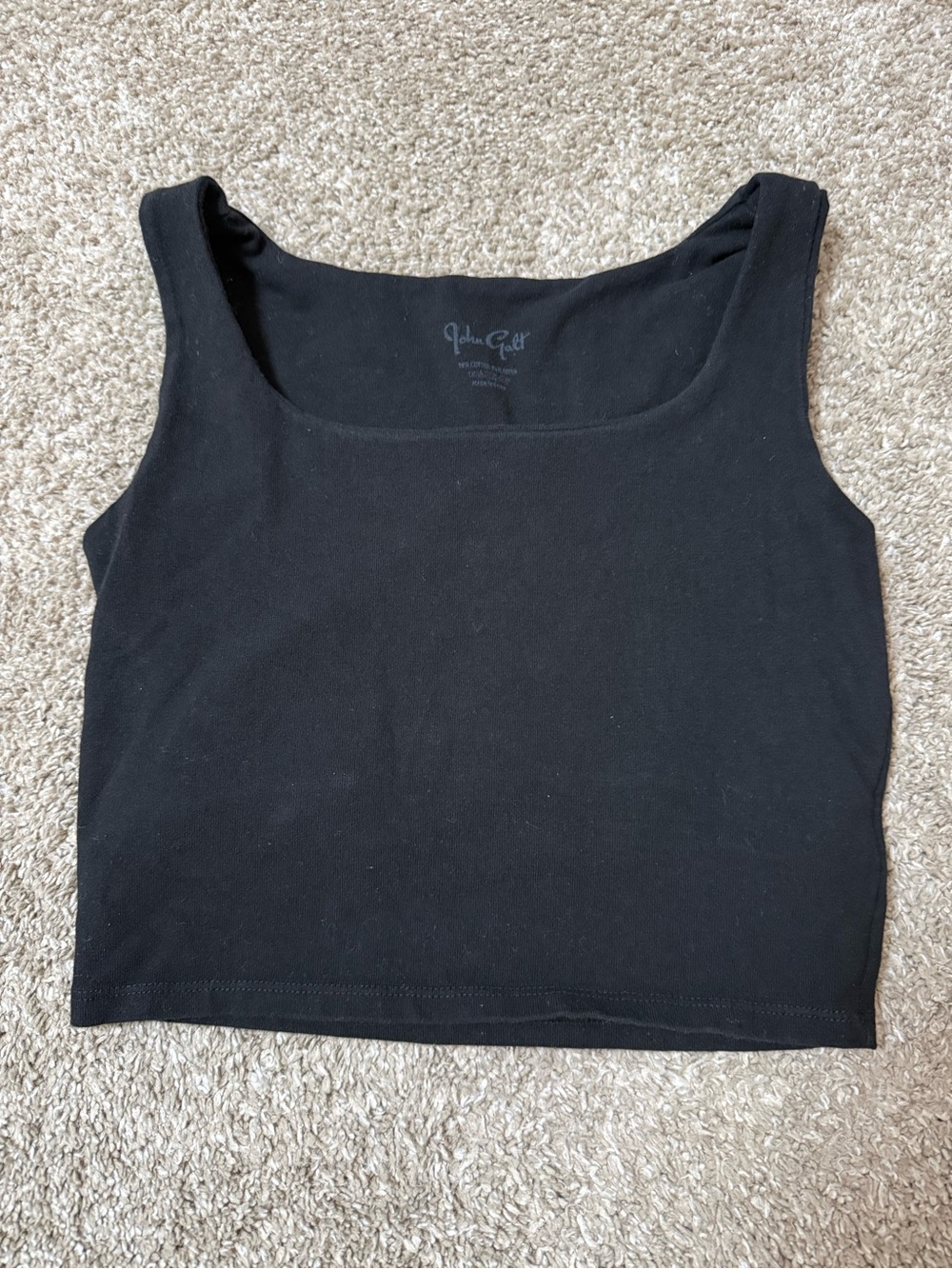 Brandy Melville Black Square Scoop Crop Tank